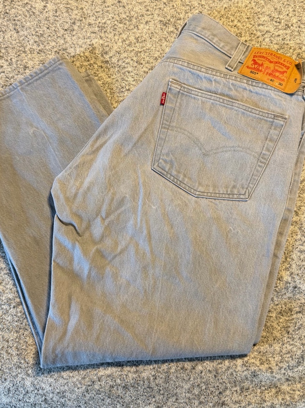 Levi's 501 Jeans Men's Dark Gray Denim Pockets Classic Straight Button Fly 40X30